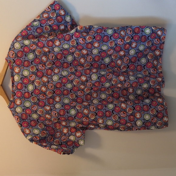 Dickies 100% Cotton Cute Halloween Print Short Sleeve Scrub Top - Picture 9 of 10